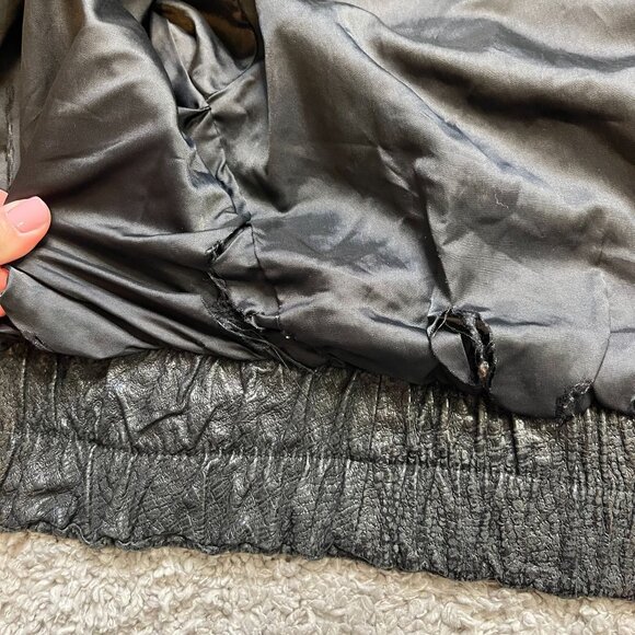 Vintage Pelle Leather Jacket Medium Black Dolman Sleeve Oversized - Picture 7 of 12